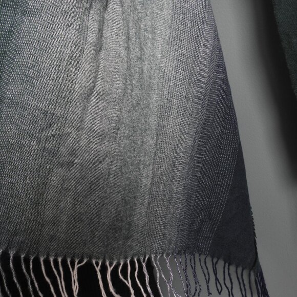 Blue and Green Dyed Gradient Linen 100% Polyester Scarf - Picture 7 of 14